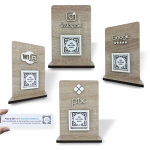 15323615289-driftwood-capa2.jpg Placa QR display balcão Amadeirado Claro PIX INSTAGRAM GOOGLE WIFI