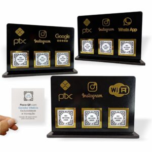 15323615563-preto-capa2.jpg Placa 3 QR display balcão Preto PIX INSTAGRAM WHATSAPP WIFI